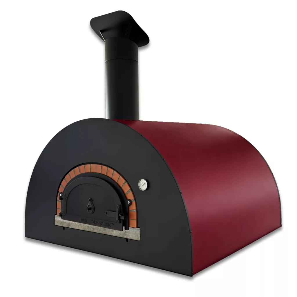 le dôme habillage four à bois couleur rouge pourpre