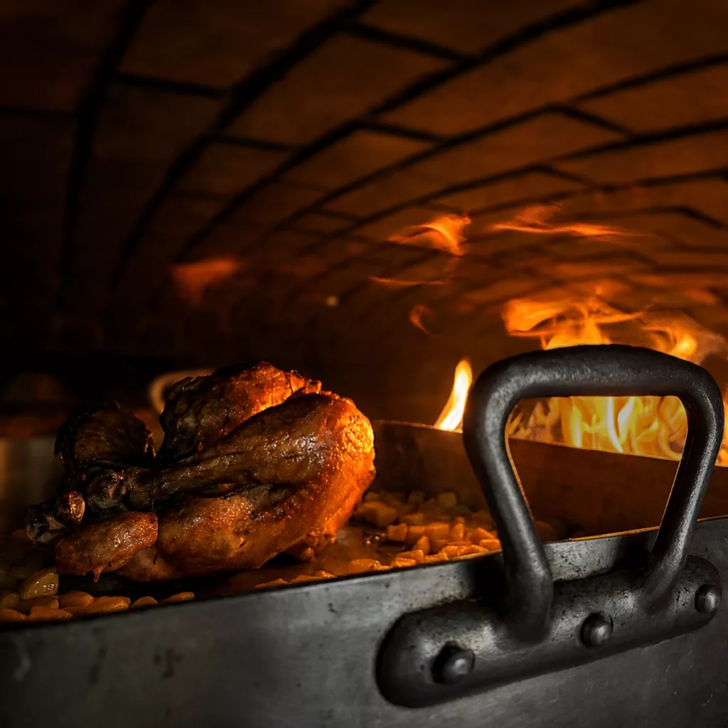dinde recette feu de bois plat