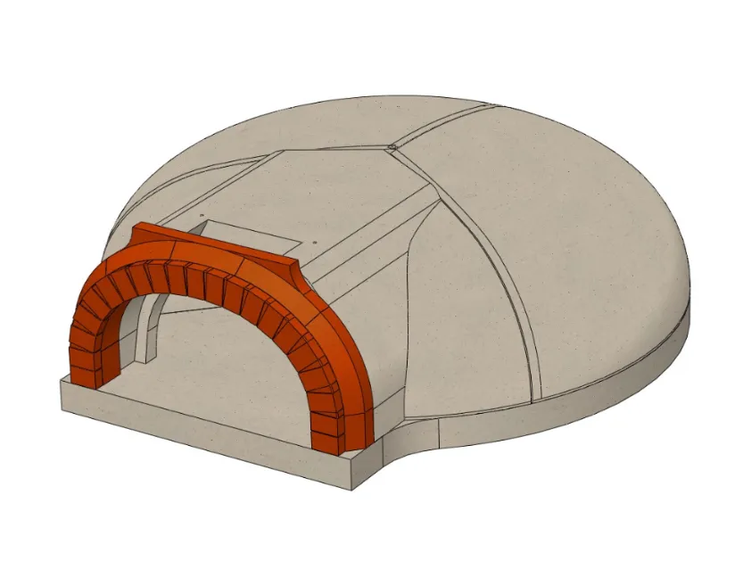 visuel 3d four à bois pour pizzeria 1030 