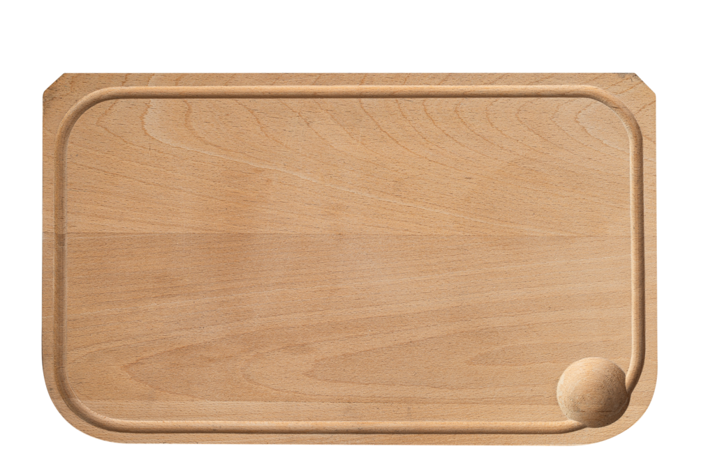 planche à découper en hêtre avec poche à jus