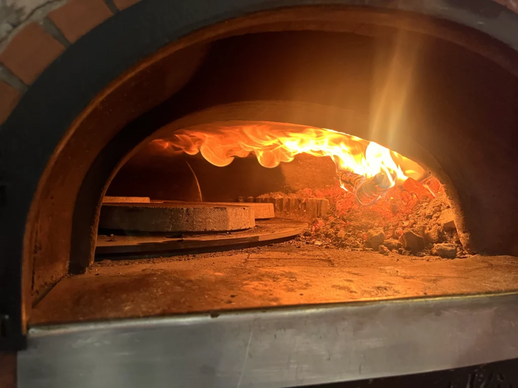 Foyer four à bois rotatif à plateaux tournants
